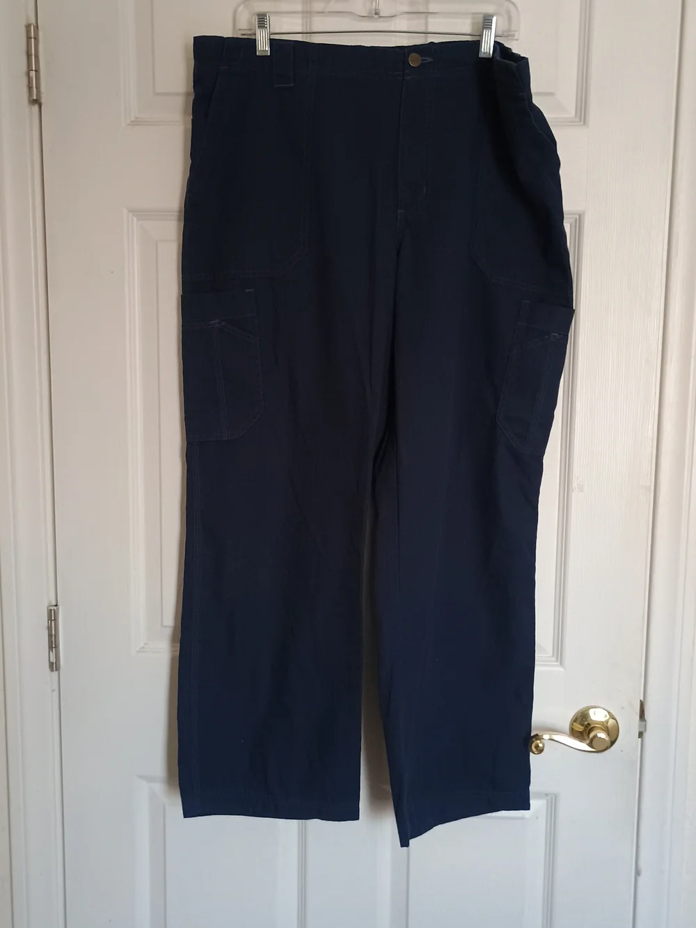 EUC Carhartt C54108 Men’s XL Blue Ripstop Cargo Work Pants Utility Elastic Waist